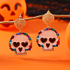 Colorful Halloween Skull Stud Earrings WG6506-1