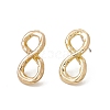 Brass Number Stud Earrings with 925 Sterling Silver Pins for Women EJEW-A077-01H-1