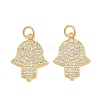 Brass Micro Pave Cubic Zirconia Pendants CU-CBAB719-04G-F-1