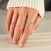 2Pcs Heart 925 Sterling Silver Micro Pave Clear Cubic Zirconia Finger Rings for Women FS-WG4005F-02-3