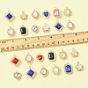 24Pcs 6 Styles Alloy Glass Pendants FIND-FS0003-20-5