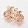 Brass Micro Pave Cubic Zirconia Links ZIRC-K061-62G-1