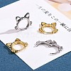 Women Cat Brass Leverback Earrings JE965B-5