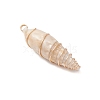 Copper Wire Wrapped Natural Spiral Shell Big Pendants PALLOY-JF03397-02-4