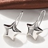 Star Brass Dangle Earrings EJEW-B132-05P-3