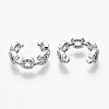 Brass Cubic Zirconia Cuff Earrings EJEW-R114-008P-NF-2