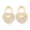 Brass Clear Cubic Zirconia Pendants ZIRC-B010-07G-1