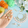 20Pcs 2 Colors Flat Round with Number Alloy Enamel Locking Pendant Stitch Markers HJEW-SC00045-3