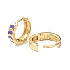 Brass Enamel Hoop Earrings KK-P205-20G-3