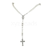 Cross & Virgin Mary Alloy Rosary Bead Necklaces NJEW-JN05123-3