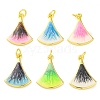 Brass Enamel Pendants KK-S401-06G-1