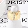 Brass Micro Pave Clear Cubic Zirconia Open Cuff Rings for Women RJEW-R011-10G-03-3