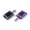 Natural Amethyst Pendants G-N349-17P-02-2