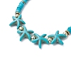 Synthetic Turquoise & Plastic Pearl Beads Link Bracelets for Women BJEW-JB11286-01-3