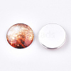 Starry Sky Pattern Printed Glass Cabochons X-GGLA-N004-25mm-D71-2