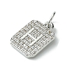 Rack Plating Brass Micro Pave Clear Cubic Zirconia Charms KK-G501-01H-P-2