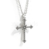 Alloy Full Crystal Rhinestone Religion Cross Pendant Cable Chain Necklaces for Women PW-WG8E4F5-01-1