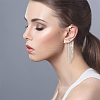 HOBBIESAY 8Pcs 4 Style Crystal Rhinestone Chain Tassel Dangle Cuff Earrings EJEW-HY0001-02-6