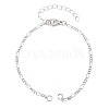 Brass Figaro Chain Bracelet Making KK-CBADBBF-06P-1