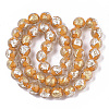 Handmade Gold Sand Lampwork Bead Strands X1-FOIL-T003-01F-2
