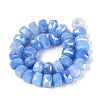 Electroplate Crackle Imitation Jade Glass Beads Strands EGLA-Q135-01A-C02-2