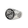 Wolf Pattern 304 Stainless Steel Finger Rings for Men FS-WGA3424-04-1