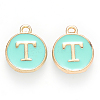 Golden Plated Alloy Enamel Charms X-ENAM-S118-05T-1