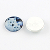 Half Round/Dome Wolf Pattern Glass Flatback Cabochons for DIY Projects X-GGLA-Q037-12mm-28-2