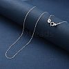 925 Sterling Silver Cable Chain Adjustable Slider Necklaces for Women NJEW-U030-01S-01-6