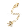 Brass Micro Pave Cubic Zirconia Ends with Chains KK-U043-06G-1