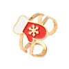304 Stainless Steel with Enamel Cuff Rings for Women LS-RJEW-Z116-01G-03-2