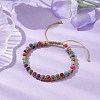 Adjustable 4mm Round Dyed Natural Imperial Jasper Braided Bead Bracelets for Women BJEW-JB10664-2