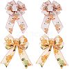 CHGCRAFT 4Pcs 2 Style Pumpkin Pattern Polyester Bowknot Display Decoration DIY-CA0004-31-1