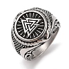 Viking 304 Stainless Steel Valknut Rings RJEW-U005-17G-AS-1