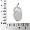 Brass Pave Natural White Shell Religion Pendants KK-S522-23P-D-3