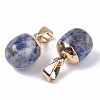 Top Golden Plated Natural Blue Spot Jasper Pendants G-T131-03E-3