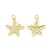 Rack Plating Brass Micro Pave Clear Cubic Zirconia Pendants KK-C011-09G-1
