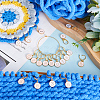 20Pcs 2 Colors Flat Round with Number Alloy Enamel Locking Pendant Stitch Markers HJEW-SC00045-4