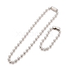 304 Stainless Steel Ball Chain Necklace & Bracelet Set STAS-D181-02P-01B-1