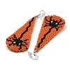 Boho Seed Bead Halloween Spider Tassel Earrings EJEW-Q380-04B-2