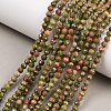 Natural Unakite Beads Strands G-B171-C03-4mm-1