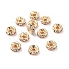 Brass with Crystal Rhinestone Spacer Beads KK-G418-14G-A-1