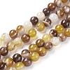 Natural Striped Agate/Banded Agate Beads Strands X1-G-G582-6mm-51-1