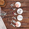 BENECREAT 24Pcs 8 Styles Horseshoe & Brush & Horse & Hat Alloy Wine Glass Charms with Acrylic Pearl AJEW-BC0003-14-4