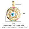 Brass Micro Pave Cubic Zirconia Pendants ZIRC-OY001-40G-2