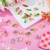 30Pcs 6 Styles Electroplated Natural Quartz Crystal Pendants PALLOY-TAC0228-5