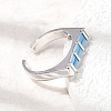 Brass Micro Pave Cubic Zirconia Cuff Open Rings for Women RJEW-L343-02P-01-2