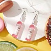 Wine Bottle Resin Dangle Earrings EJEW-JE05878-02-2