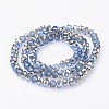 Electroplate Glass Faceted Rondelle Beads Strands EGLA-D020-6x4mm-54-3