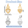 BENECREAT 8Pcs 2 Colors Rack Plating Brass Micro Pave Cubic Zirconia Pendants KK-BC0011-95-2